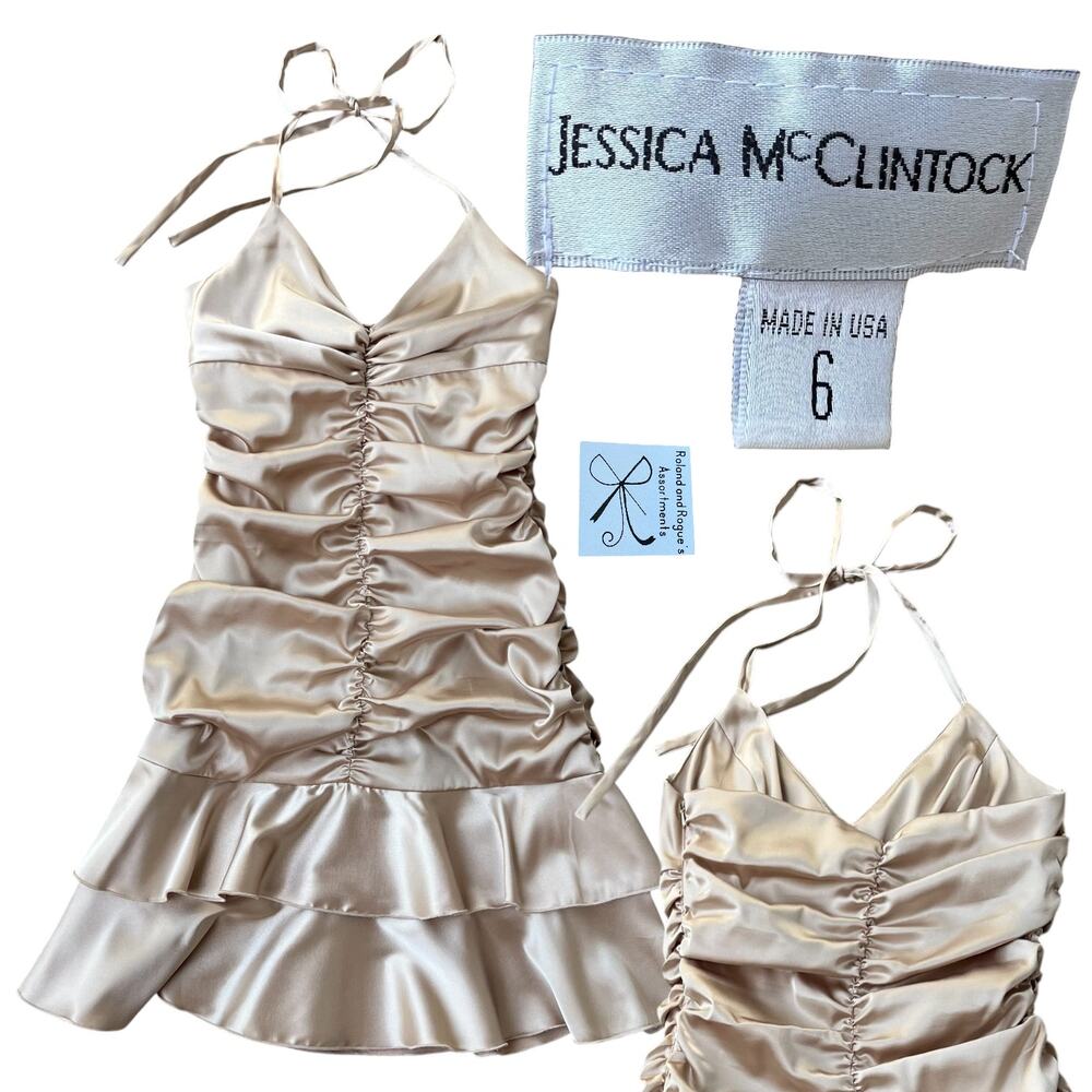Jessica McClintock Halter Gathered Dress Sz 6